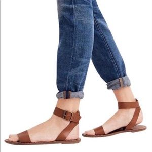 Madewell Boardwalk Brown Ankle Strap sandal